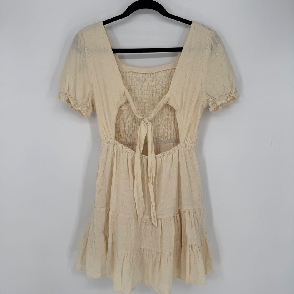 HAYDEN LOS ANGELES BUTTER YELLOW SMOCKED BODICE MINI DRESS SMALL - Picture 6 of 8